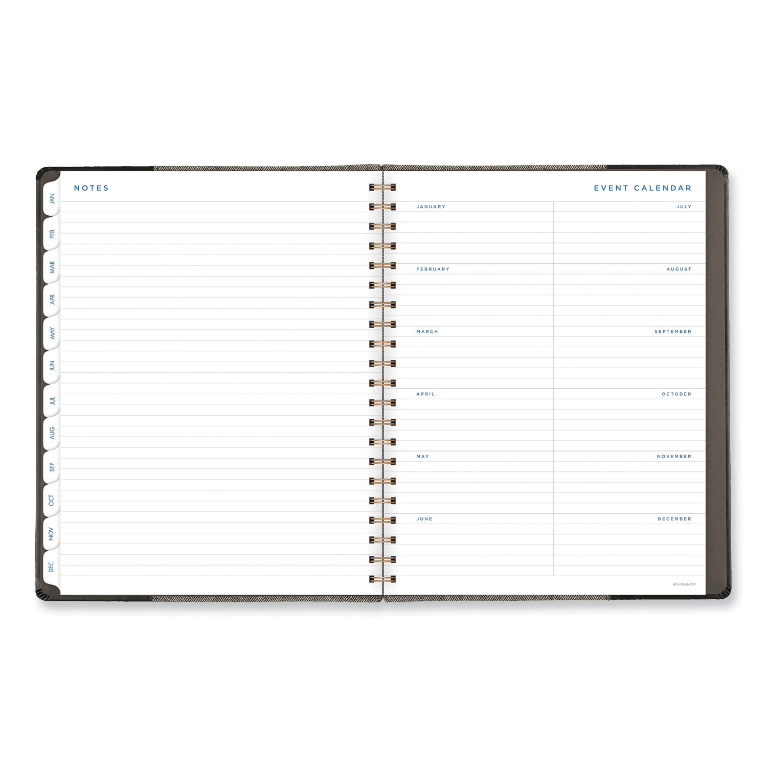 AT-A-GLANCE® Signature Collection Black/Gray Felt Weekly/Monthly Planner, 11.25 x 9.5, Black/Gray Cover, 13-Month: Jan 2025 to Jan 2026