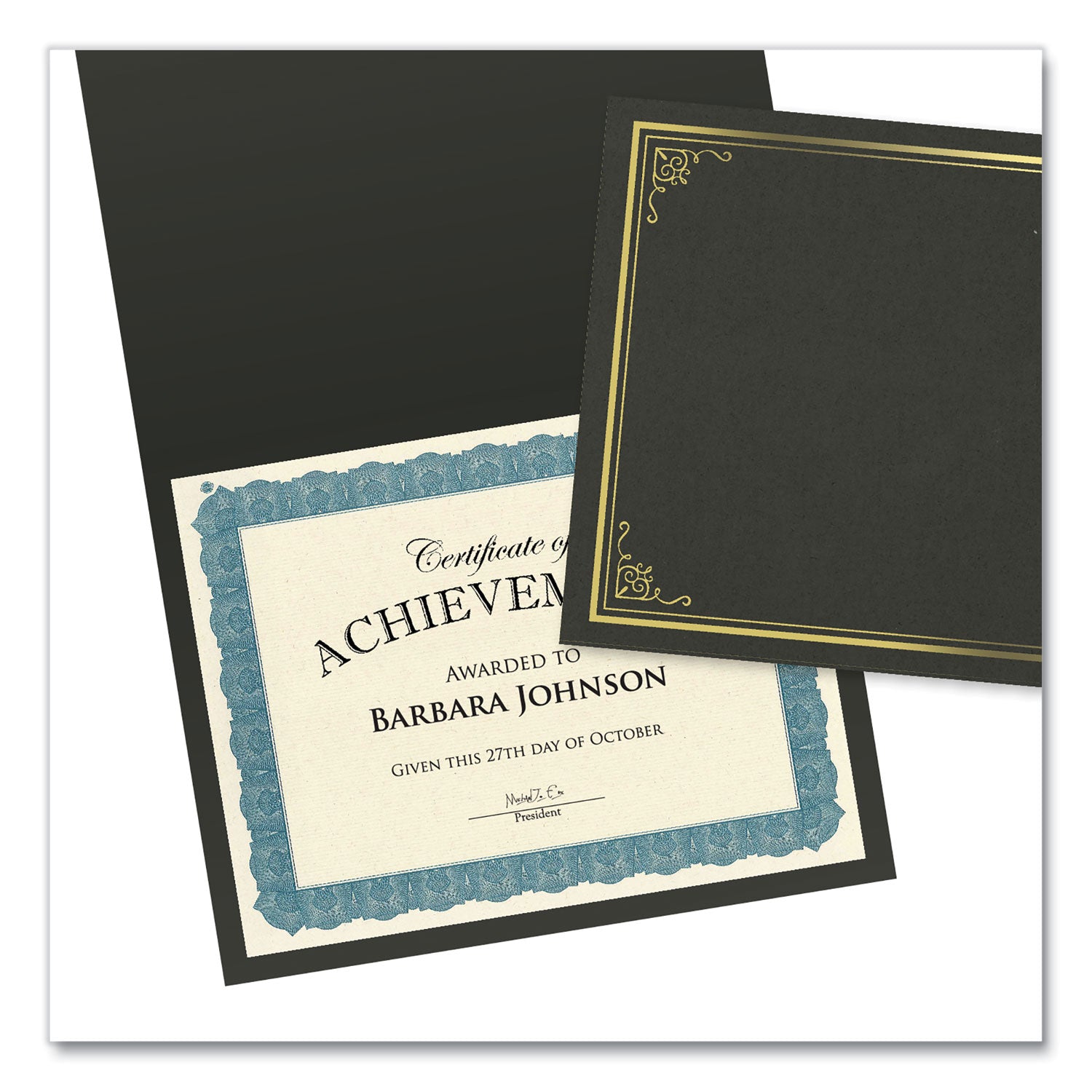 Geographics® Award Certificates, 8.5 x 11, Natural with Blue Braided Border, 15/Pack