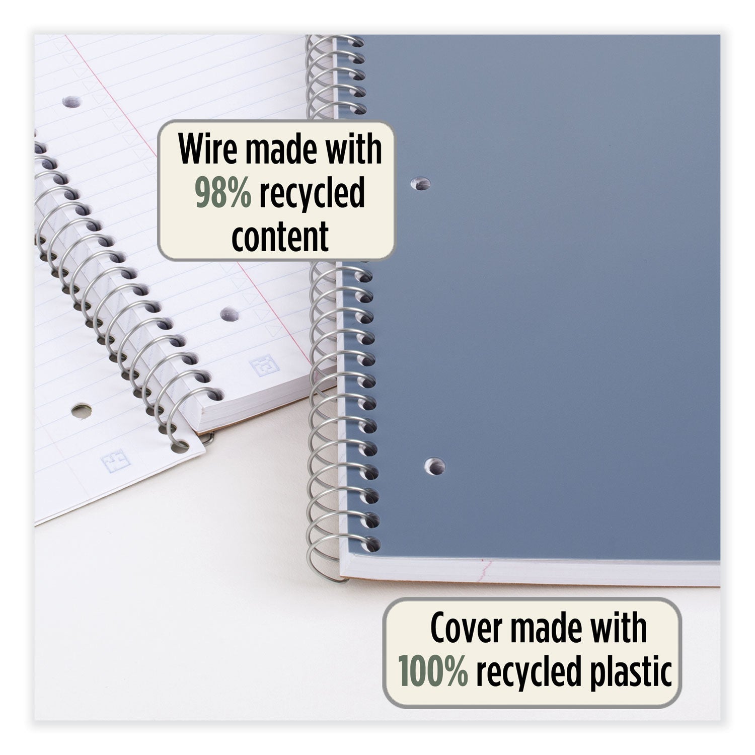 Five Star® Recycled Notebook, 1 Subject, Medium/College Rule, Randomly Assorted Cover, 11 x 8.5 Sheets