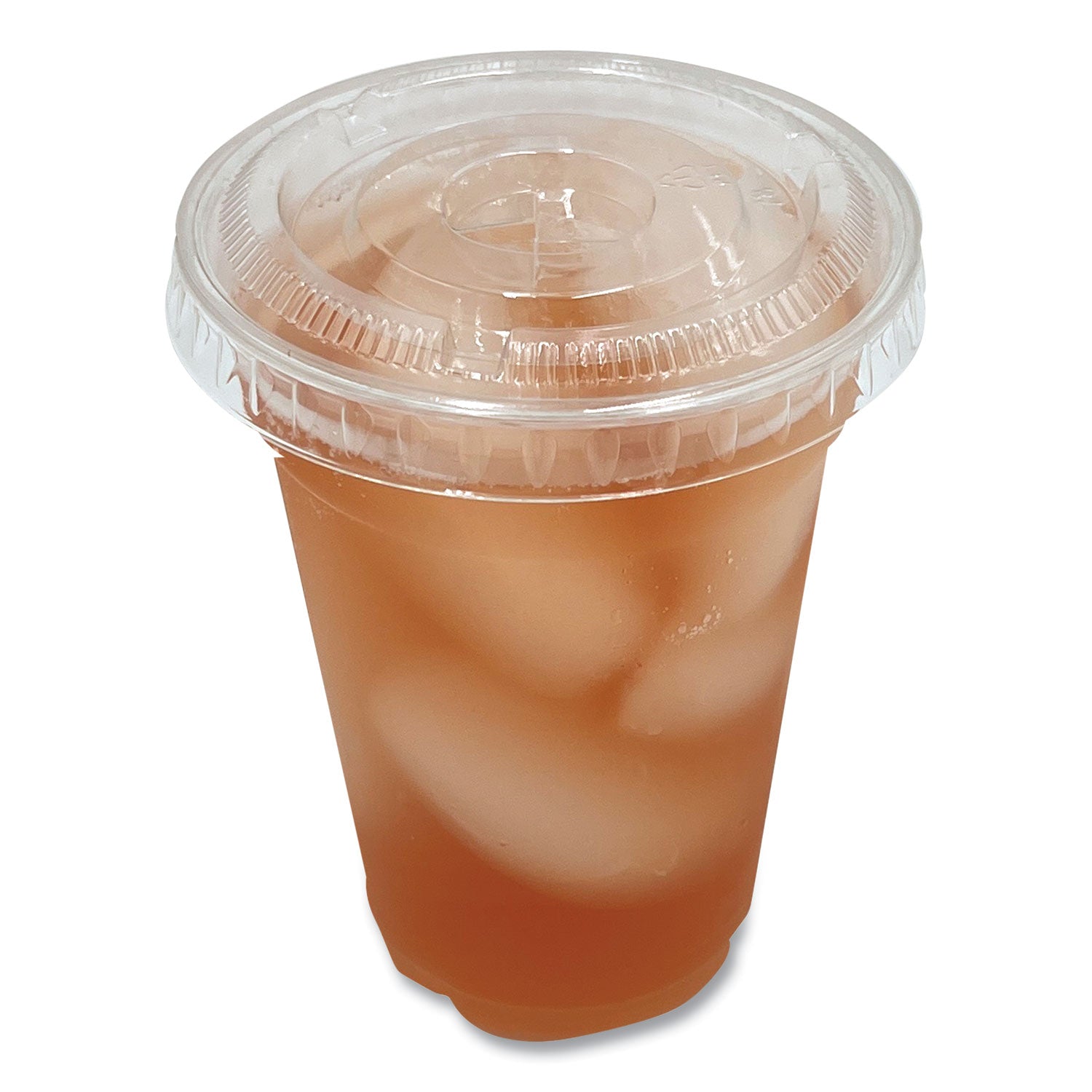 Boardwalk® Crystal-Clear Cold Cup Straw-Slot Lids, Fits 9 oz to 10 oz Cups, Clear, 100/Pack