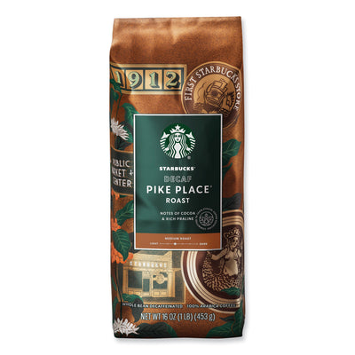 Whole Bean Coffee, Decaffeinated, Pike Place, 1 lb, Bag, 6/Carton Flipcost Flipcost