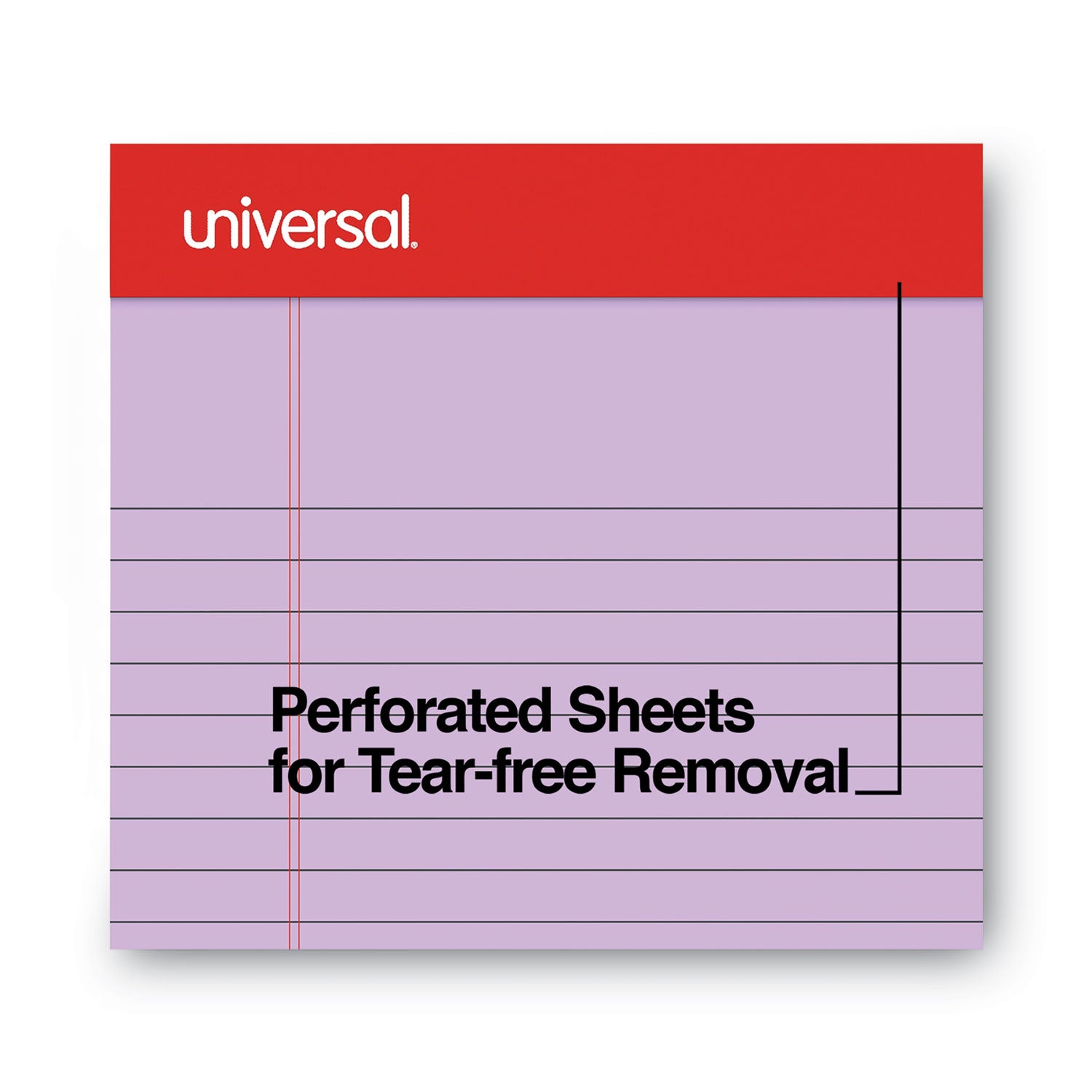 Perforated Ruled Writing Pads, Narrow Rule, Red Headband, 50 Assorted Pastels 5 x 8 Sheets, 6/Pack Universal® Flipcost