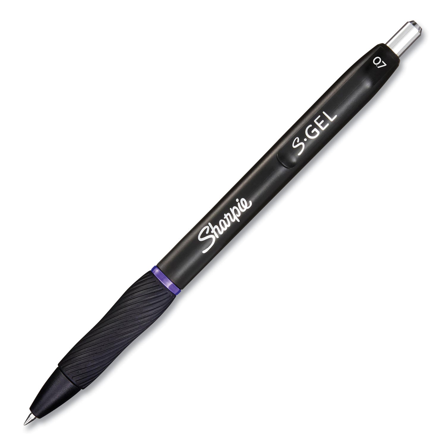 Sharpie® S-Gel™ S-Gel High-Performance Gel Pen, Retractable, Medium 0.7 mm, Purple Ink, Black Barrel, Dozen