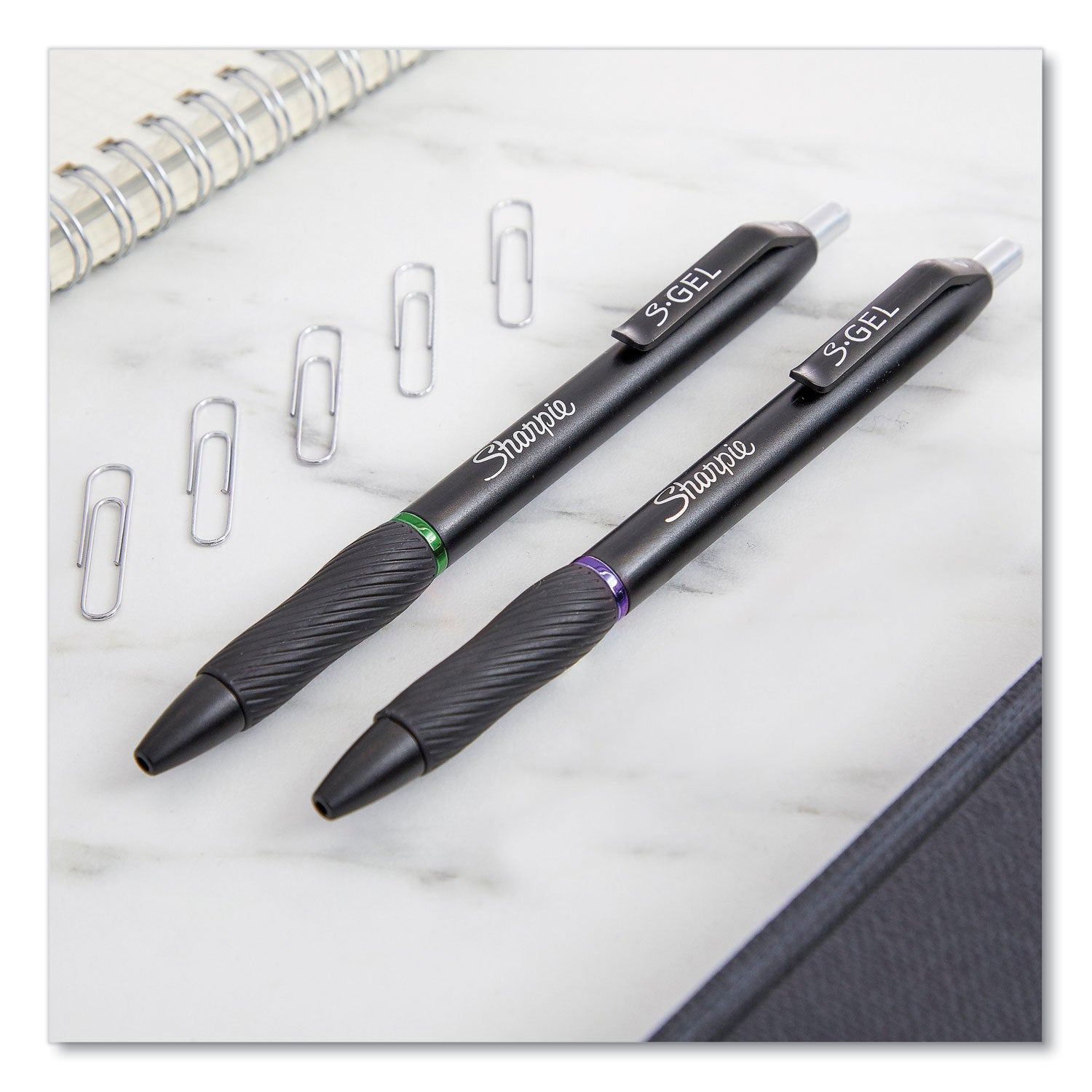 Sharpie® S-Gel™ S-Gel High-Performance Gel Pen, Retractable, Medium 0.7 mm, Purple Ink, Black Barrel, Dozen