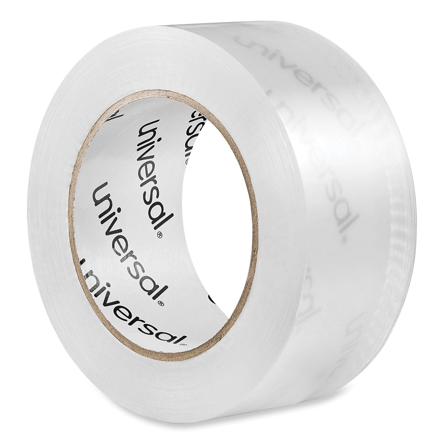 Universal® Deluxe General-Purpose Acrylic Box Sealing Tape, 2 mil, 3" Core, 1.88" x 109 yds, Clear, 6/Pack