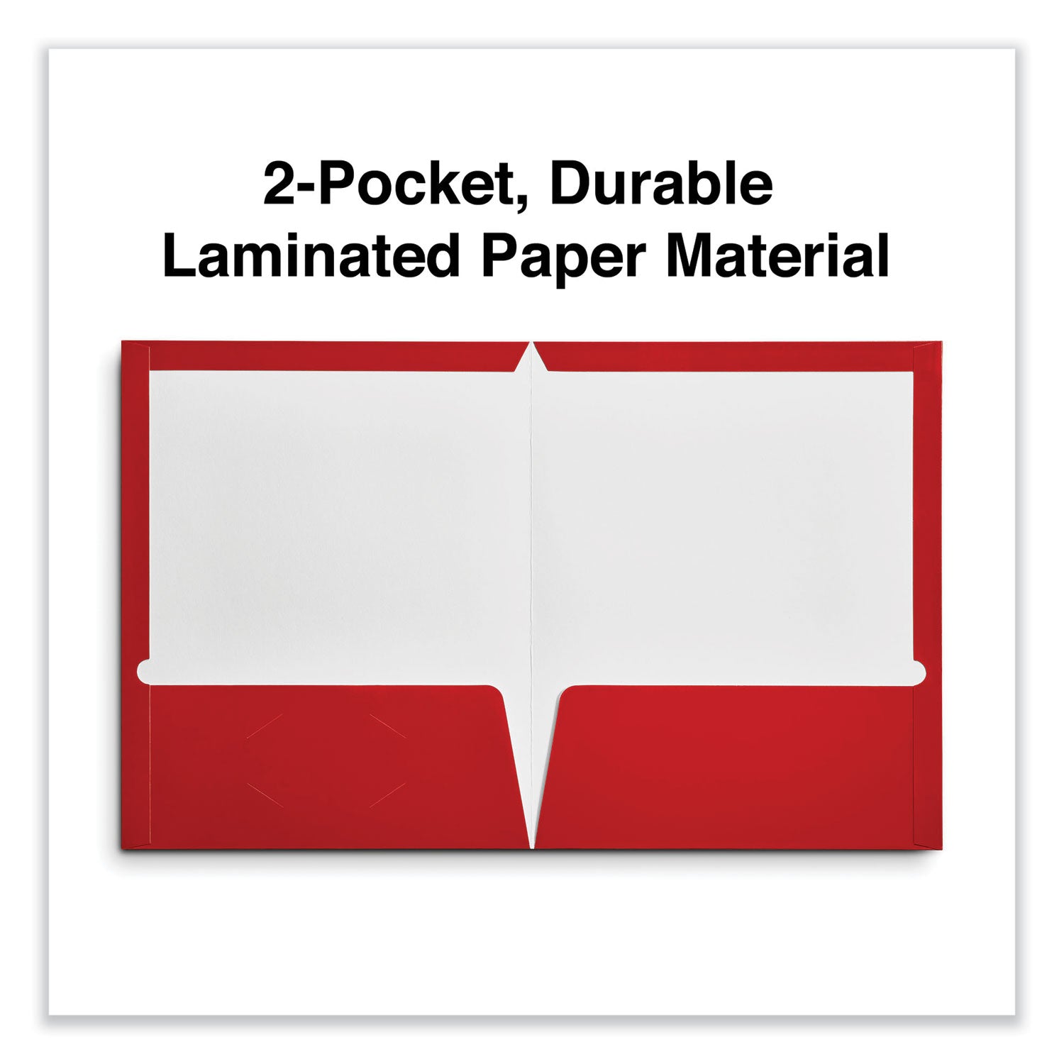 Universal® Laminated Two-Pocket Folder, Cardboard Paper, 100-Sheet Capacity, 11 x 8.5, Red, 25/Box