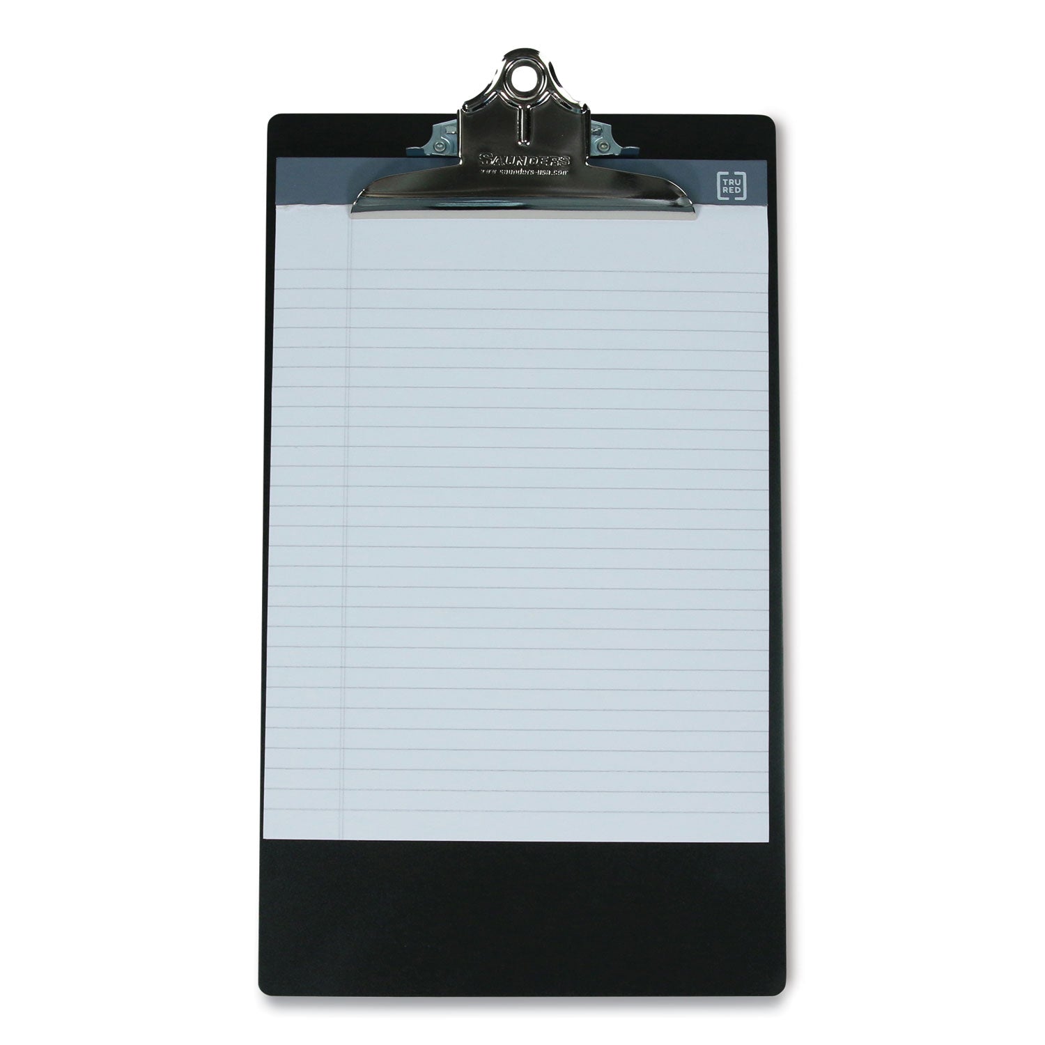 Saunders Aluminum Clipboard, 1" Clip Capacity, Holds 8.5 x 14 Sheets, Black