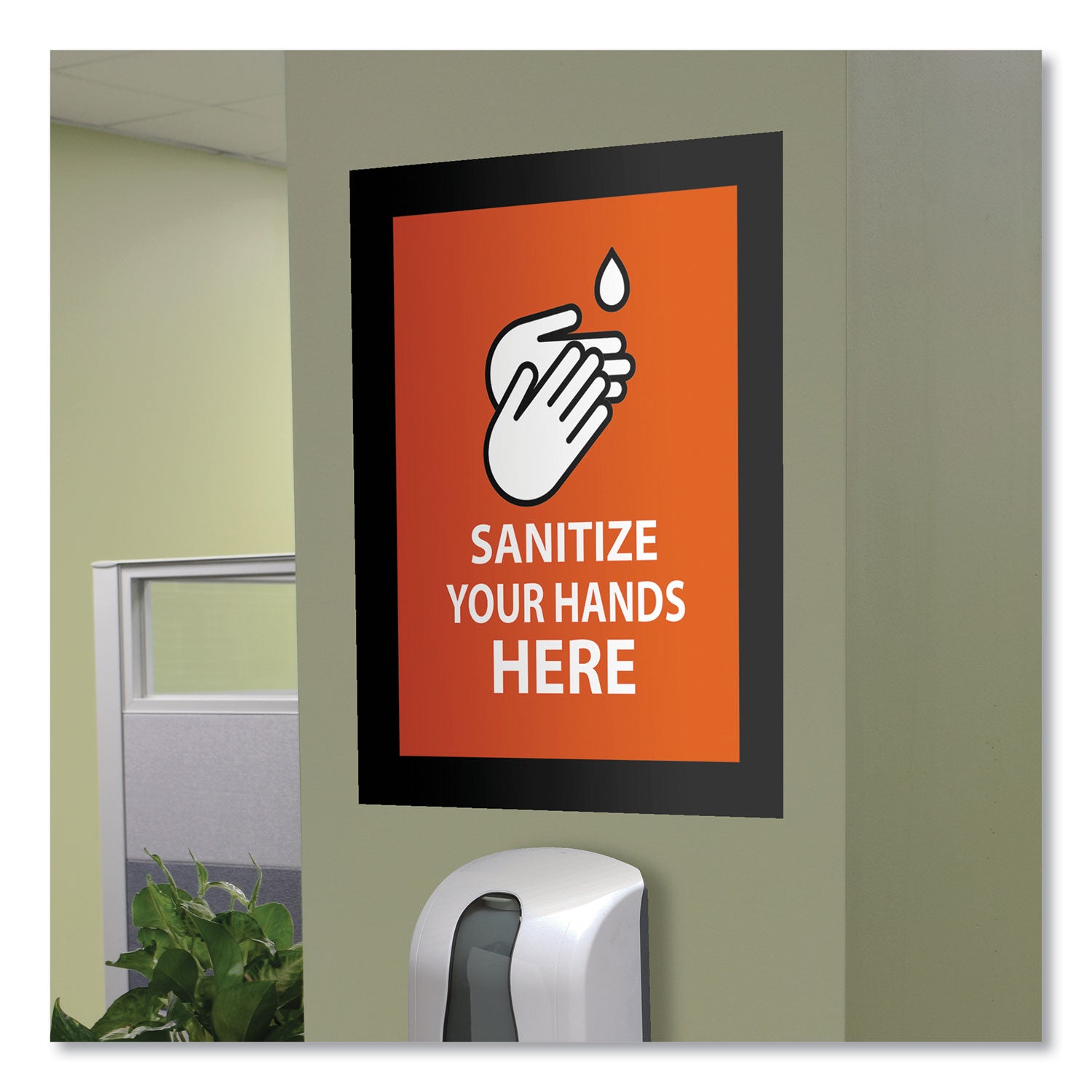 deflecto® Self Adhesive Sign Holders, 11 x 17 Insert, Clear with Black Border, 2/Pack