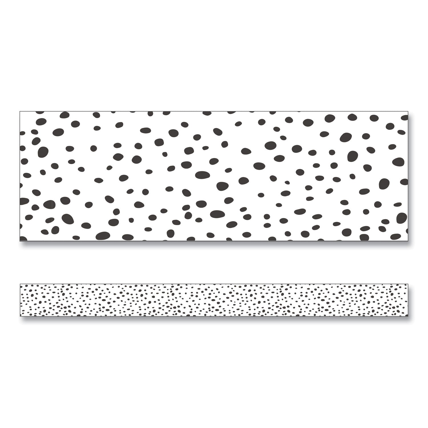 Straight Borders, 3" x 3 ft, Black/White Dotted, 12/Pack