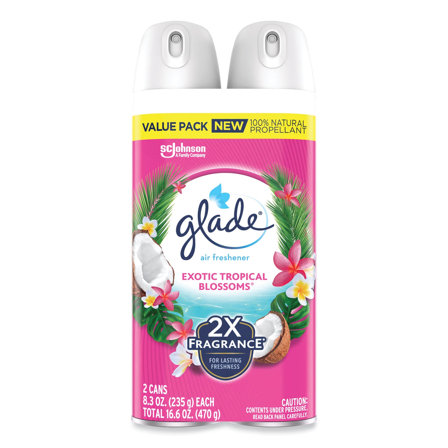 Air Freshener, Tropical Blossoms Scent, 8.3 oz, 2/Pack, 3 Packs/Carton