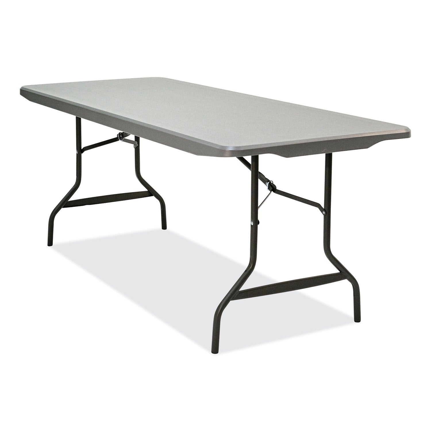 Iceberg IndestrucTable Commercial Folding Table, Rectangular, 72" x 30" x 29", Charcoal Top, Charcoal Base/Legs