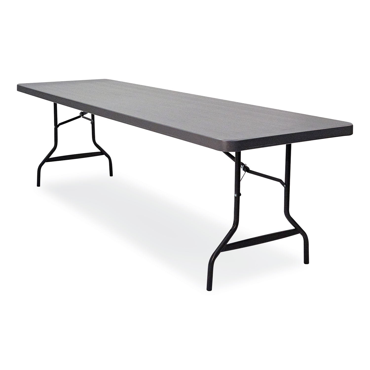 Iceberg IndestrucTable Commercial Folding Table, Rectangular, 96" x 30" x 29", Charcoal Top, Charcoal Base/Legs