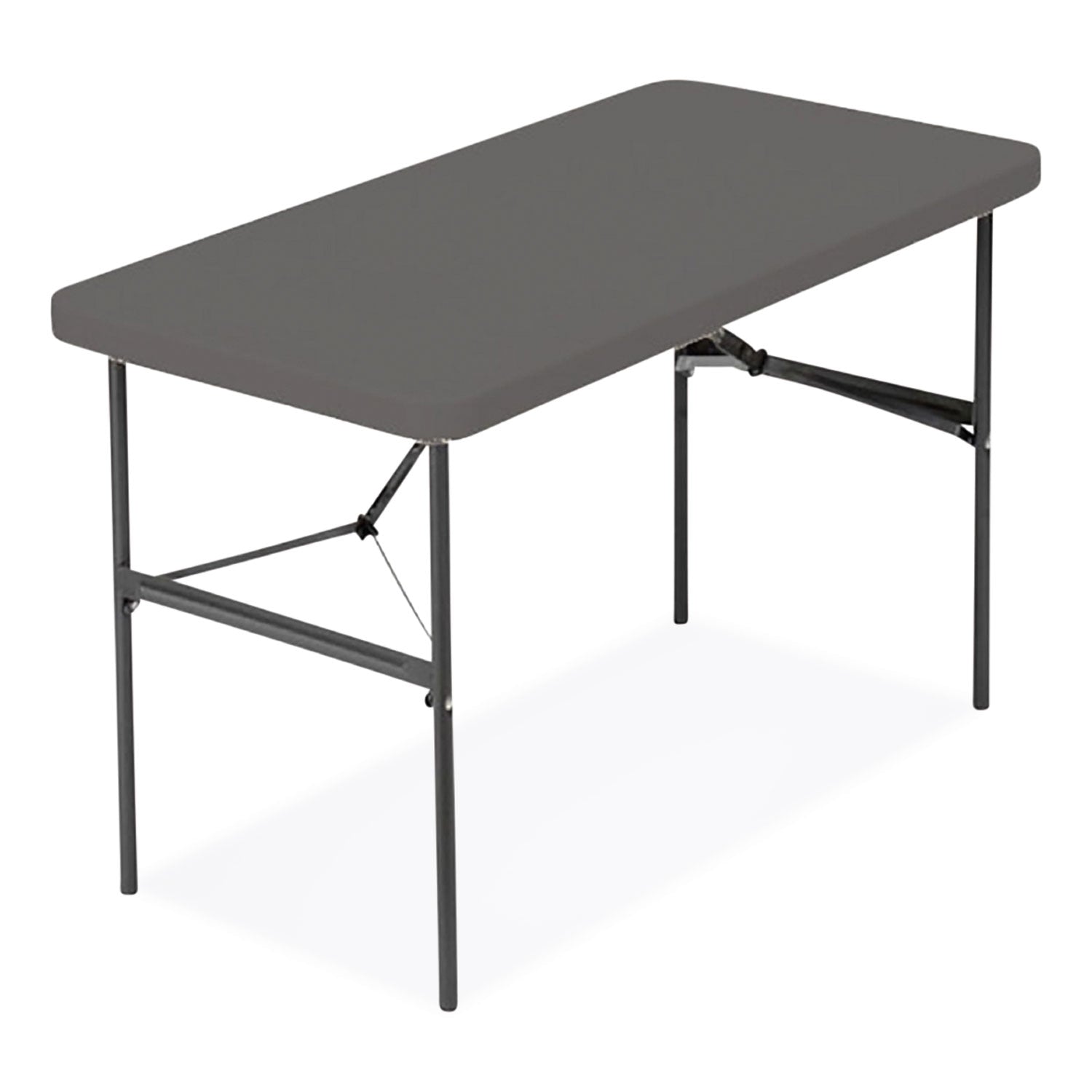 Iceberg IndestrucTable Commercial Folding Table, Rectangular, 48" x 24" x 29", Charcoal Top, Charcoal Base/Legs