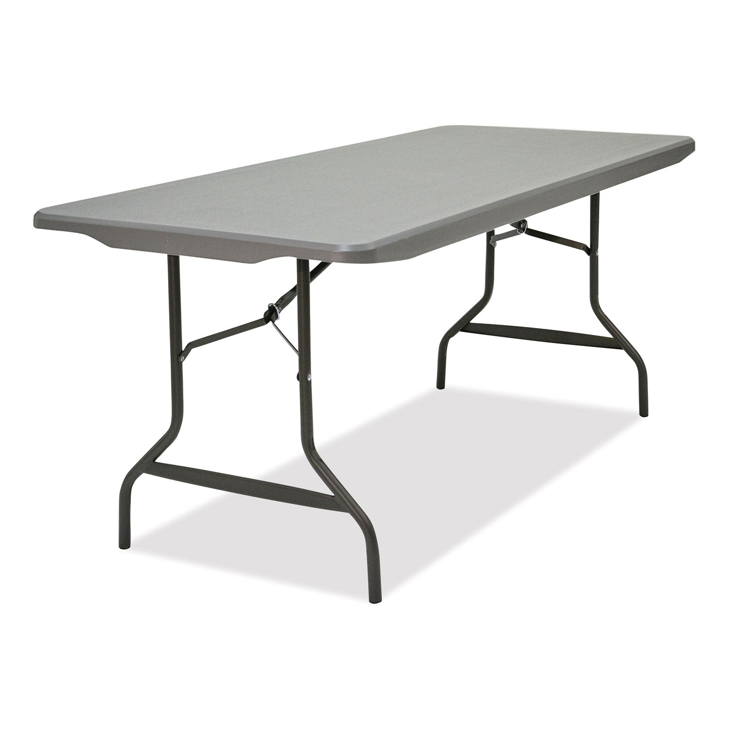 IndestrucTable Commercial Folding Table, Rectangular, 72" x 30" x 29", Charcoal Top, Charcoal Base/Legs