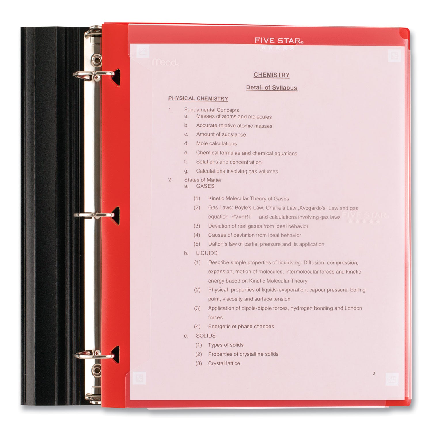 Five Star® Two-Pocket Portfolio Clear View, 11" x 8.5", Randomly Assorted