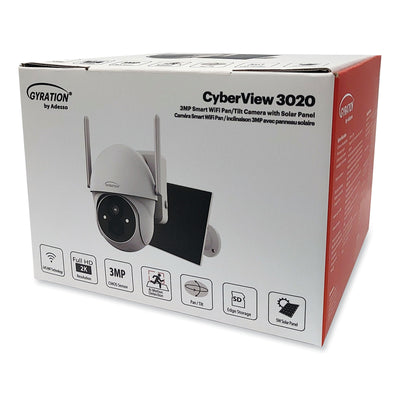 Cyberview 3020 3MP Smart WiFi Pan/Tilt Camera with Solar Panel, 2304 x 1296 Pixels Flipcost Flipcost