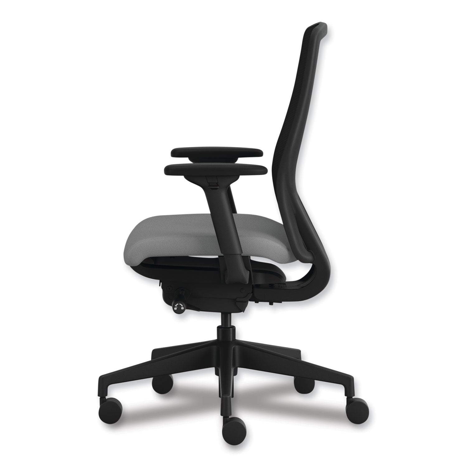 HON® Nucleus Series Recharge Task Chair, 16.63 to 21.13 Seat Height, Frost Seat, Black Back, Black Base