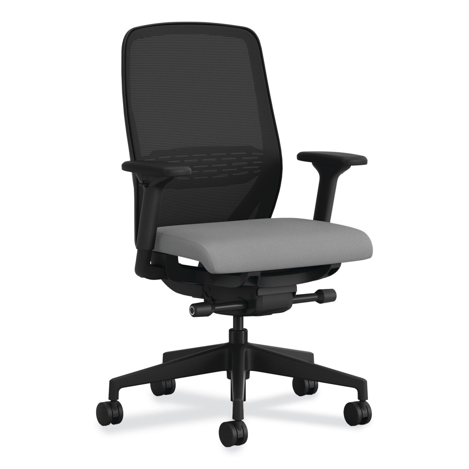 Nucleus Series Recharge Task Chair, 16.63 to 21.13 Seat Height, Frost Seat, Black Back, Black Base