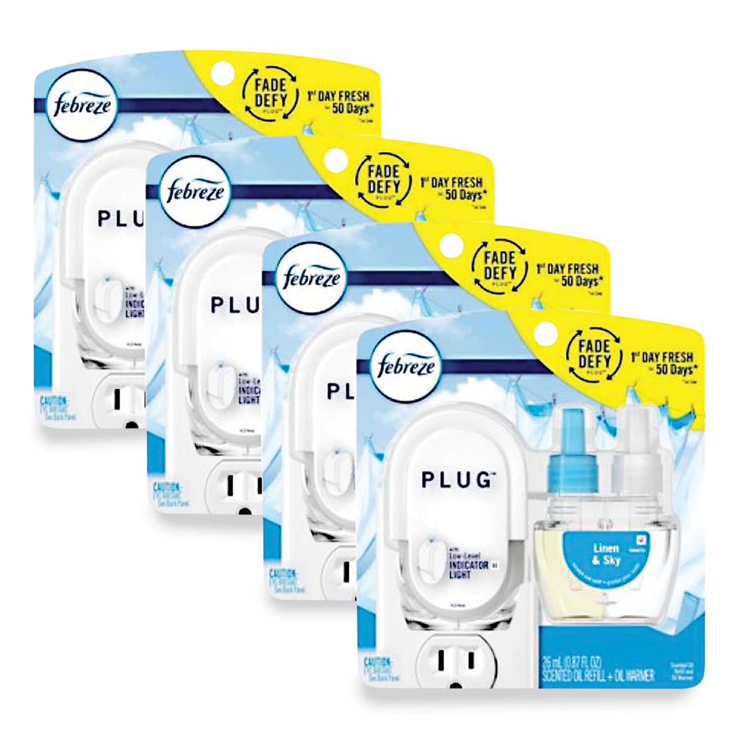 PLUG Air Freshener Warmer Start Kit, 6.54 x 2.99 x 5.98, Clear/White, 4/Carton