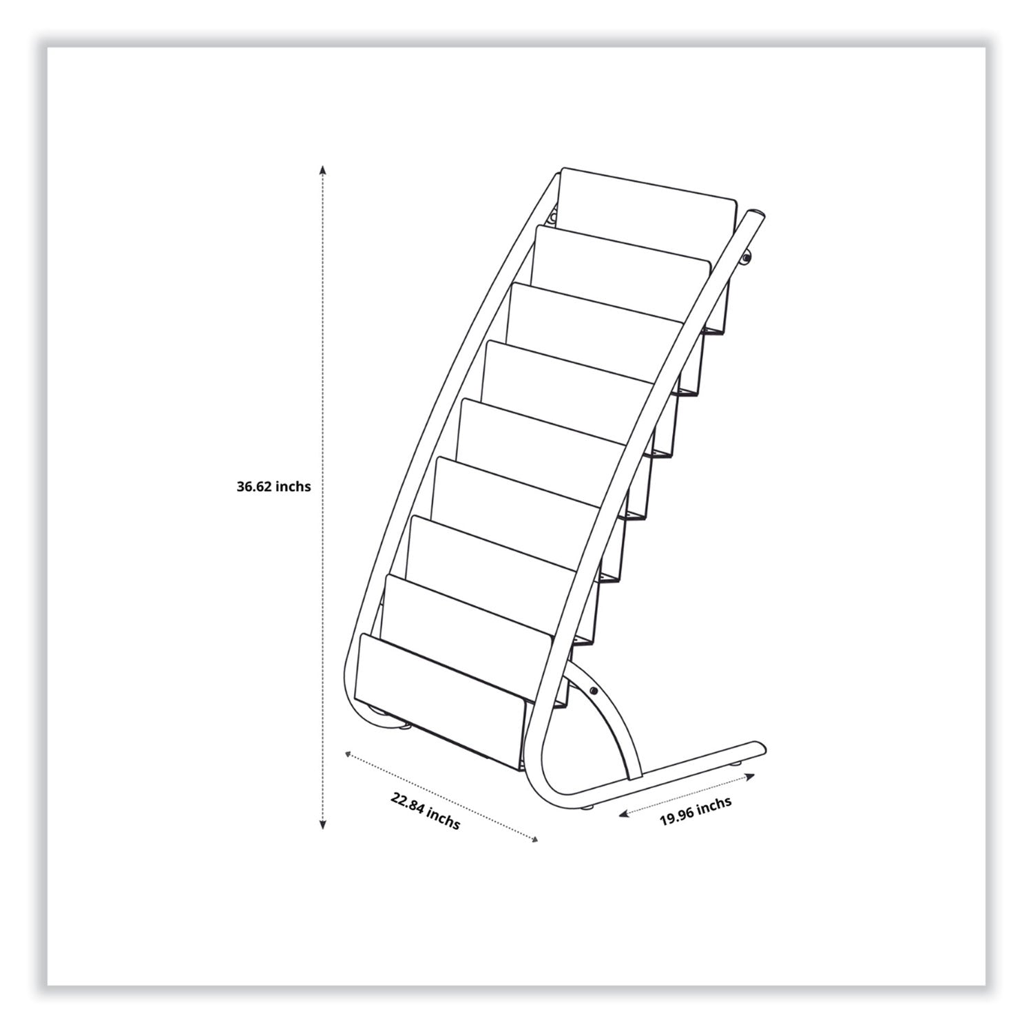 Alba™ Literature Floor Display Rack, 22.8 x 19.69 x 36.61, White/Woodgrain