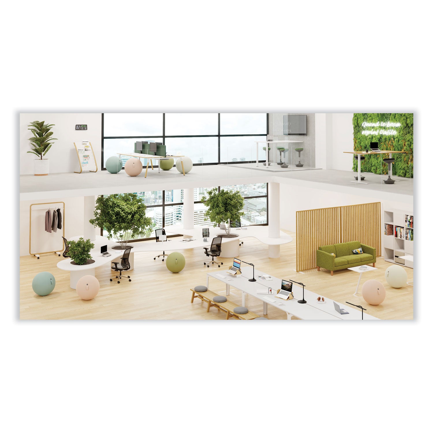 Alba™ Literature Floor Display Rack, 22.8 x 19.69 x 36.61, White/Woodgrain