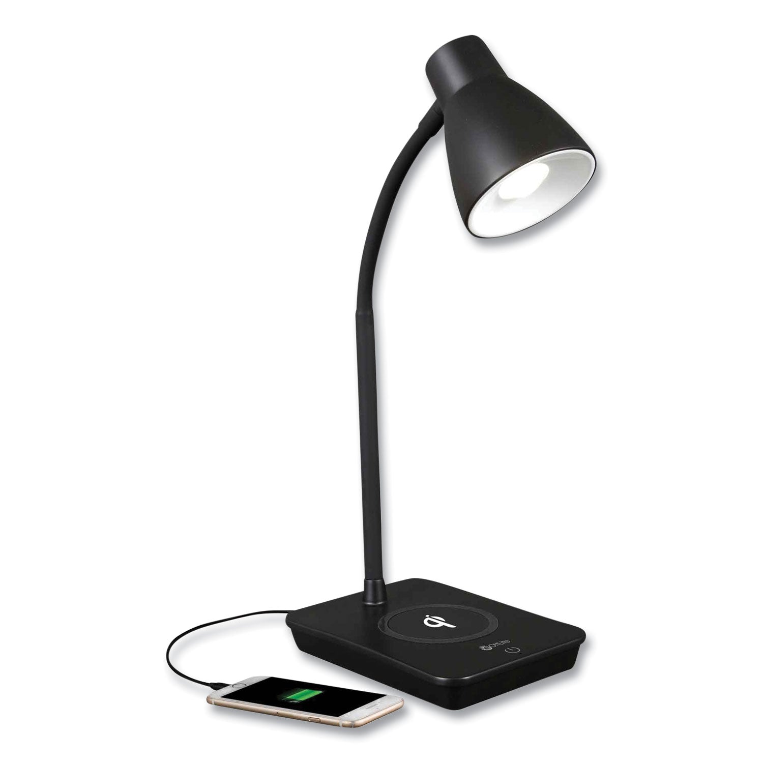 OttLite® Wellness Series Infuse LED Desk Lamp with Wireless and USB Charging, 15.5" High, Black