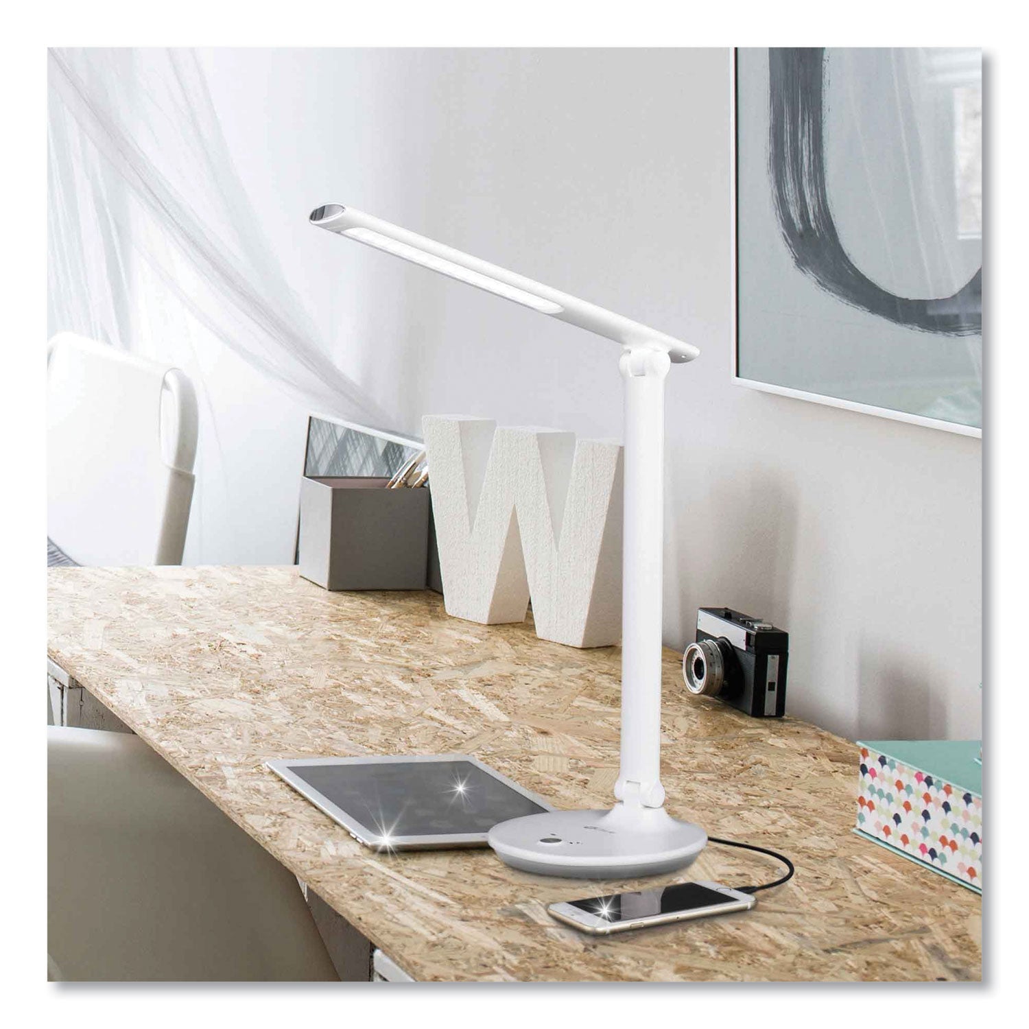 OttLite® Wellness Series Sanitizing Emerge LED Desk Lamp, 23" High, White