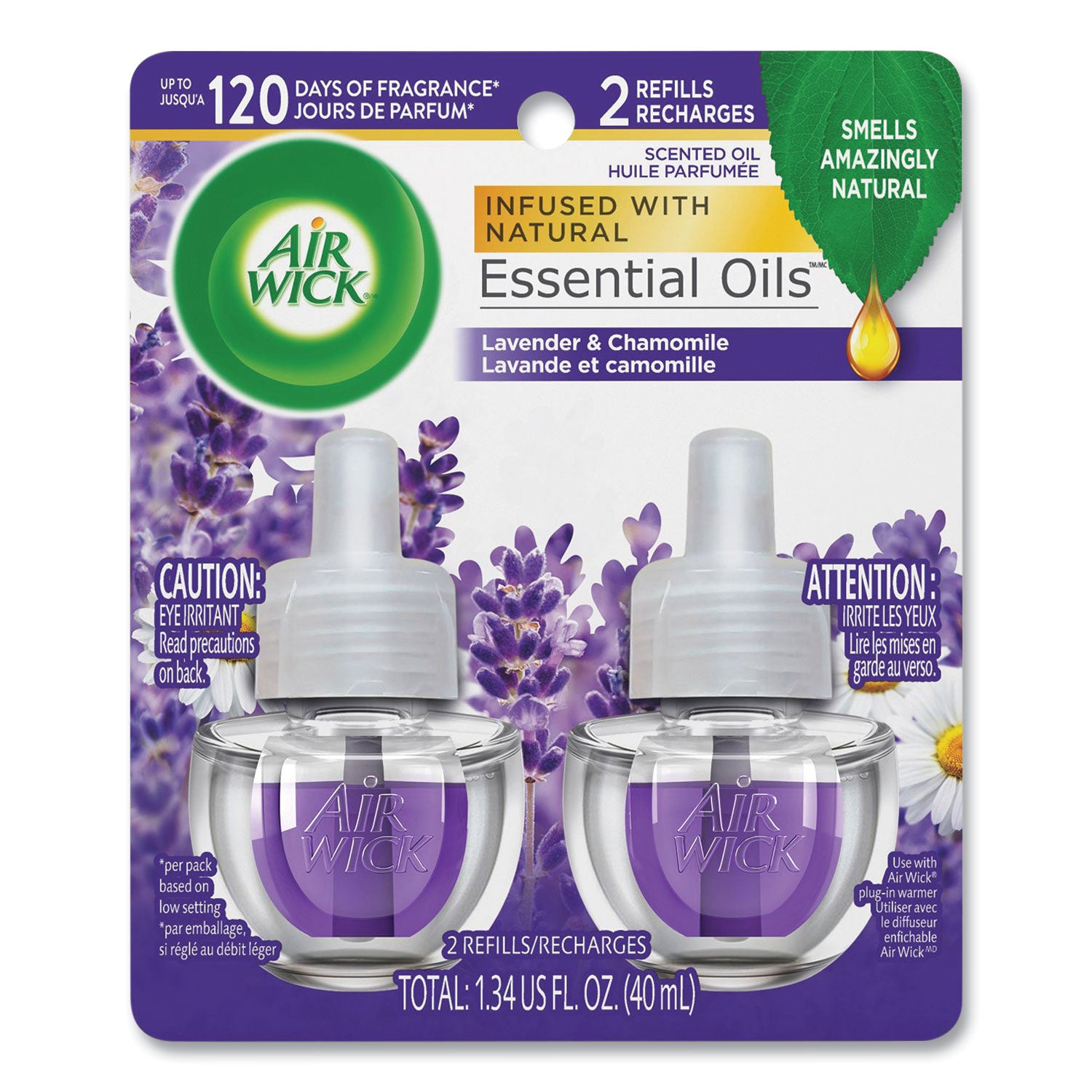 Scented Oil Refill, Lavender and Chamomile, 0.67 oz, 2/Pack