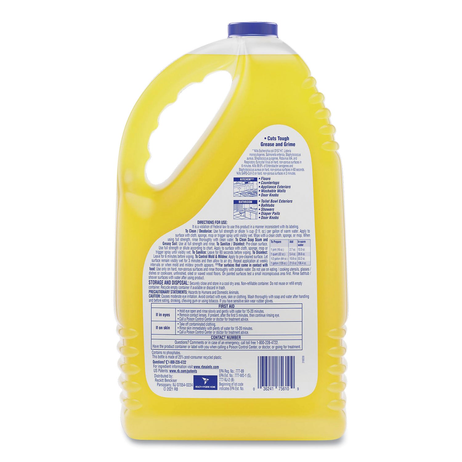 LYSOL® Brand Clean and Fresh Multi-Surface Cleaner, Sparkling Lemon and Sunflower Essence, 144 oz Bottle