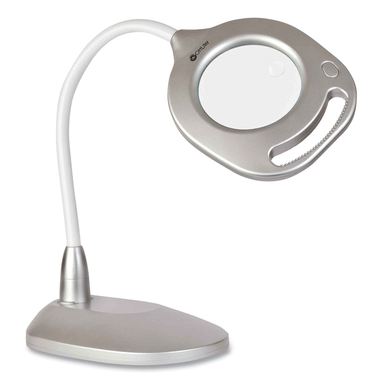 OttLite® 2-in-1 LED Magnifier Floor and Table Light, 39.5" High, Silver/White