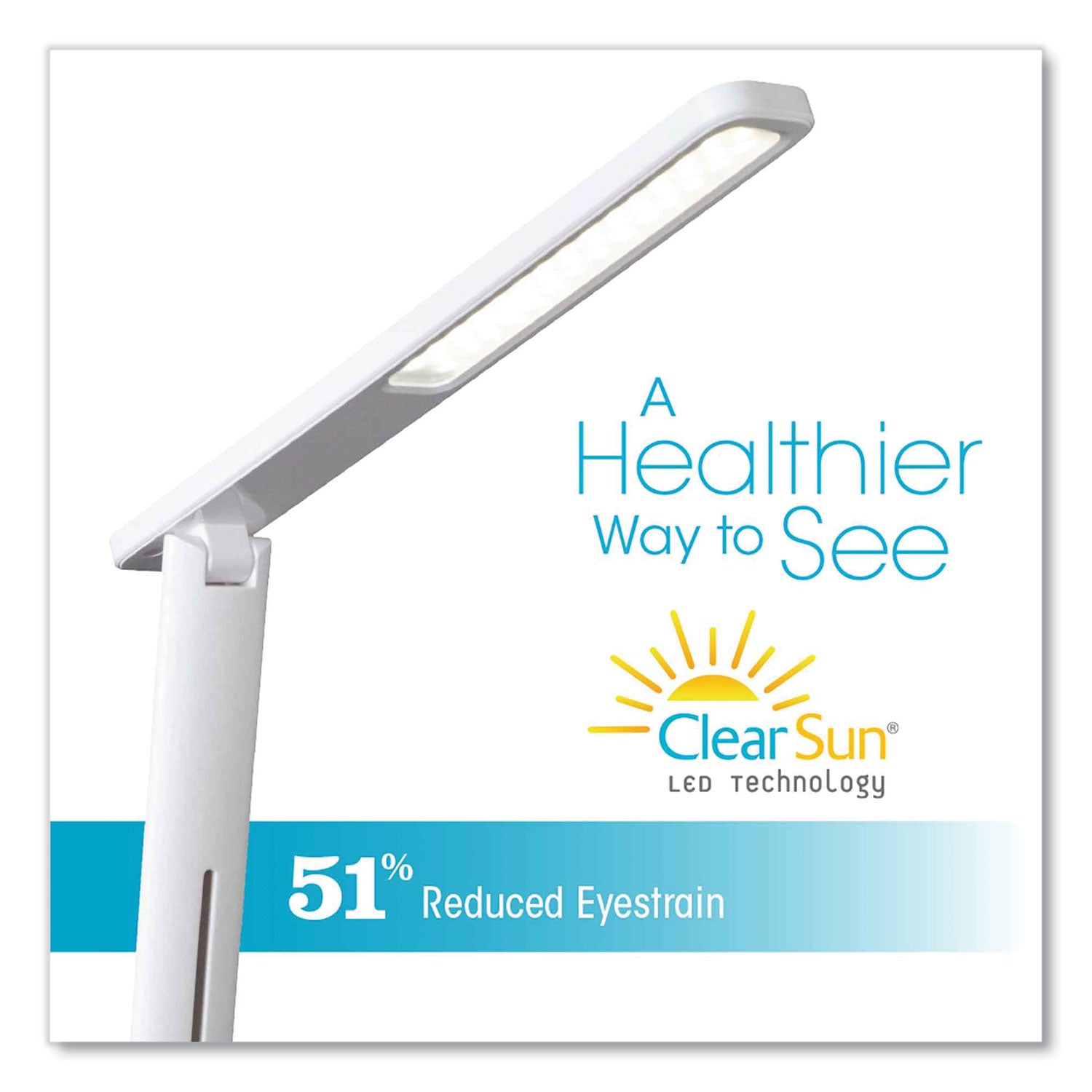 OttLite® Wellness Series Slimline LED Desk Lamp, 5" to 20.25" High, White