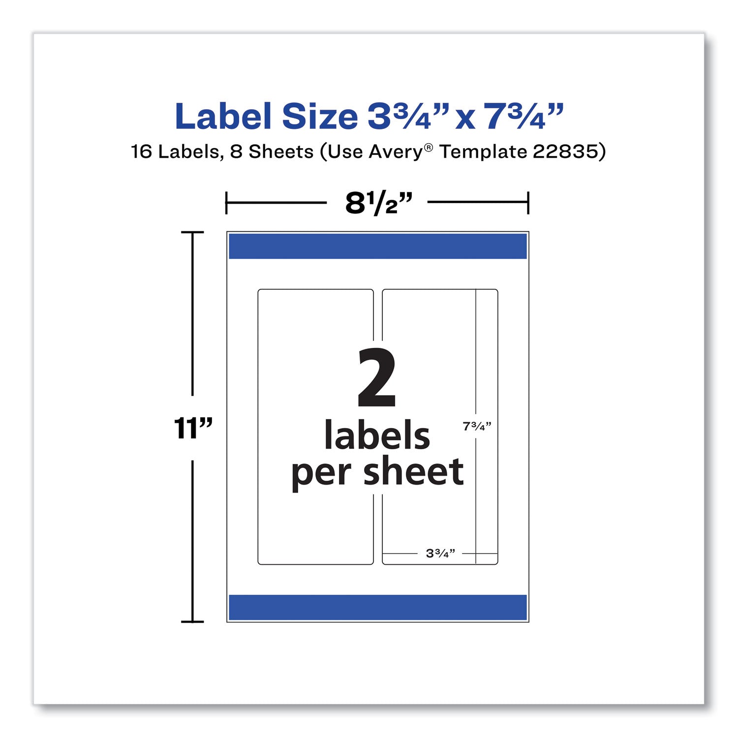 Avery® Durable Water-Resistant Wraparound Labels w/ Sure Feed, 3.25 x 7.75, 16/PK