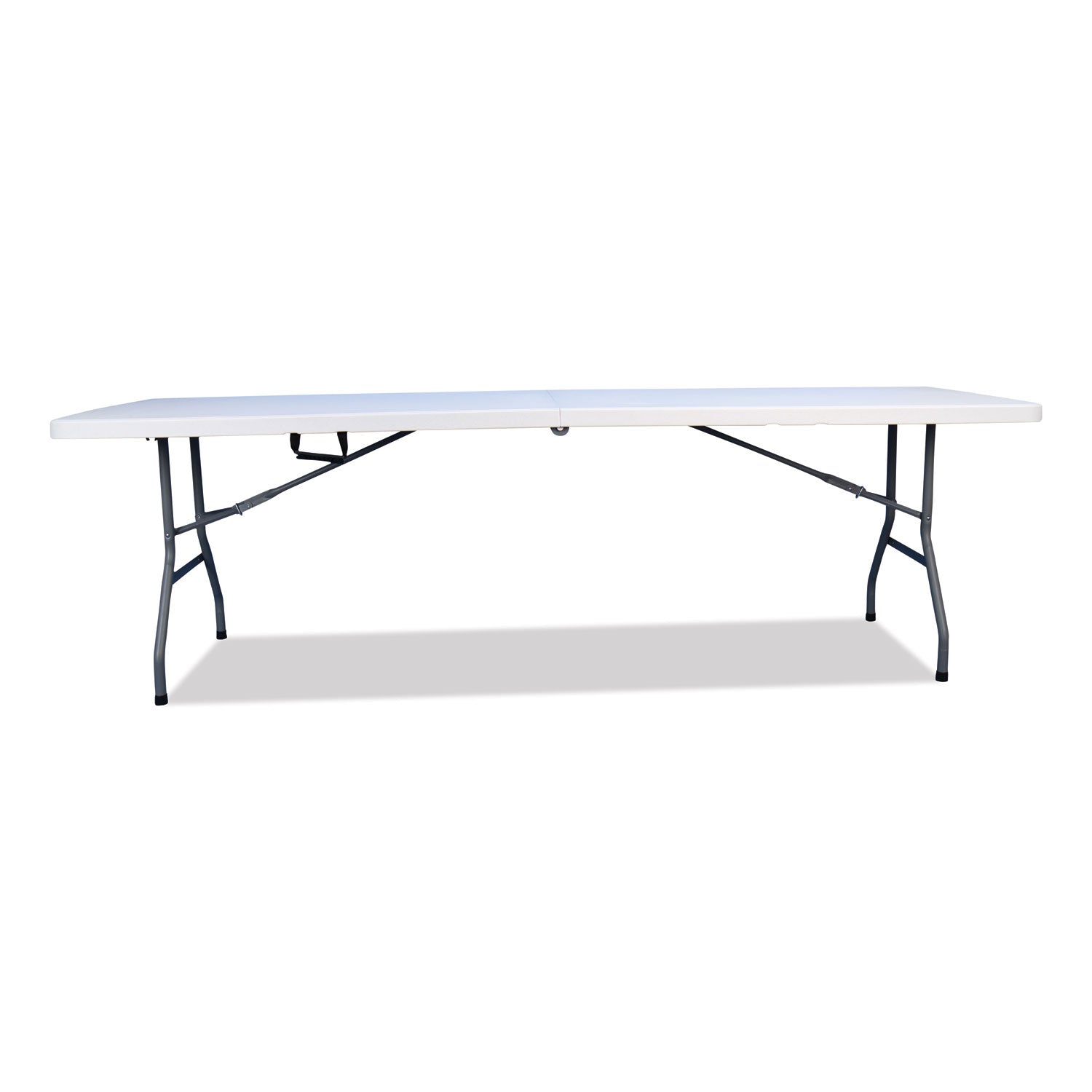 Iceberg Bifold Resin Folding Table, Rectangular, 94.5" x 29.9" x 30", White Granite Top, Gray Base/Legs, 2/Pack