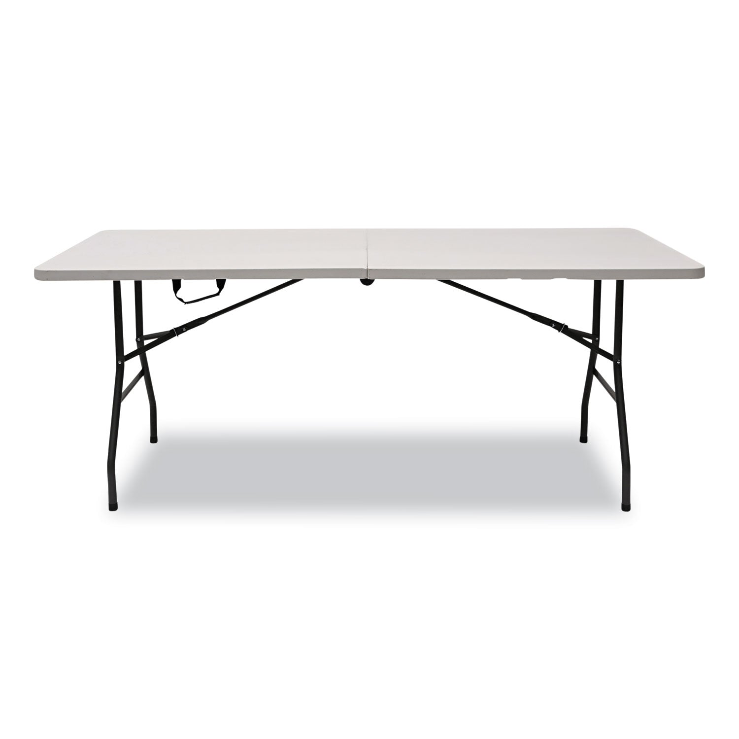 Iceberg Bifold Resin Folding Table, Rectangular, 70.9" x 29.1" x 30", White Granite Top, Gray Base/Legs, 2/Pack