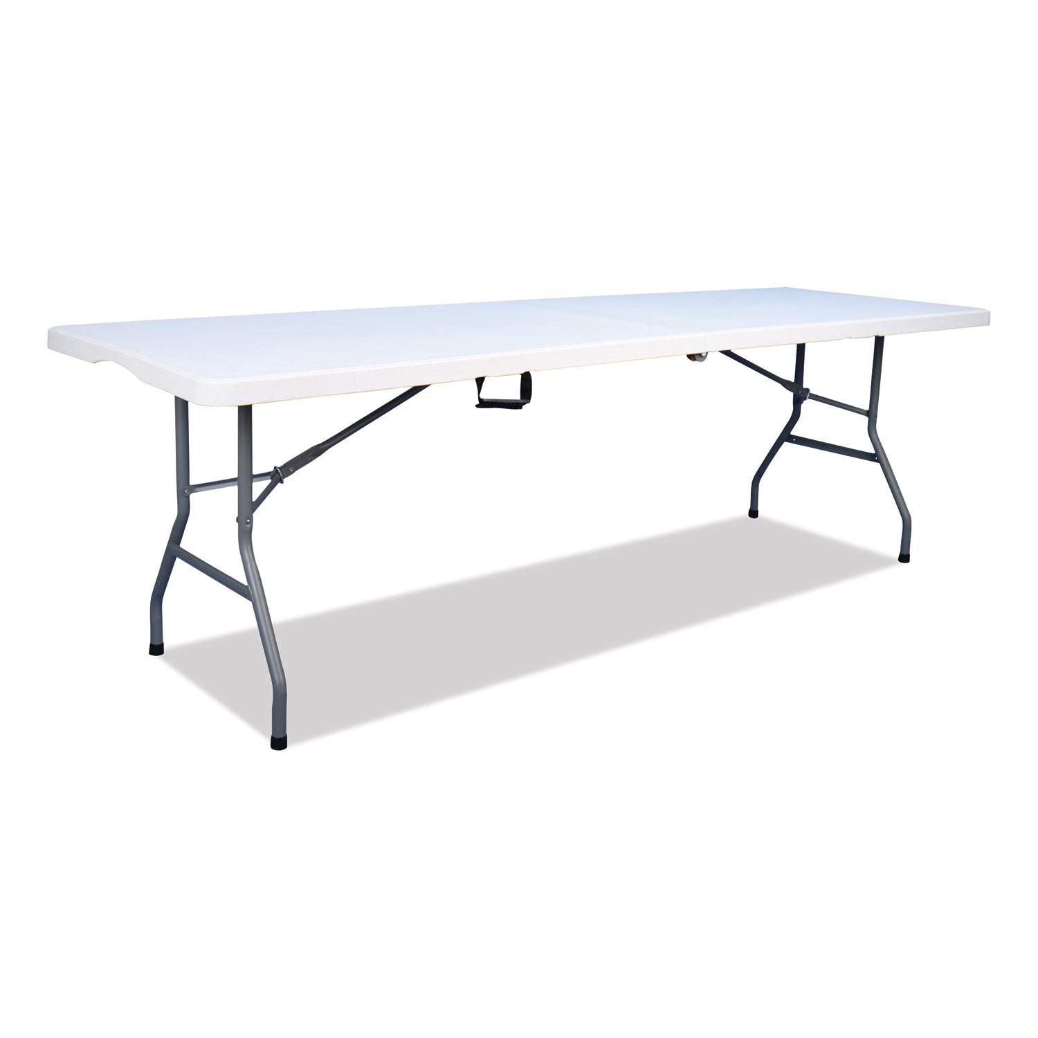 Iceberg Bifold Resin Folding Table, Rectangular, 94.5" x 29.9" x 30", White Granite Top, Gray Base/Legs, 2/Pack