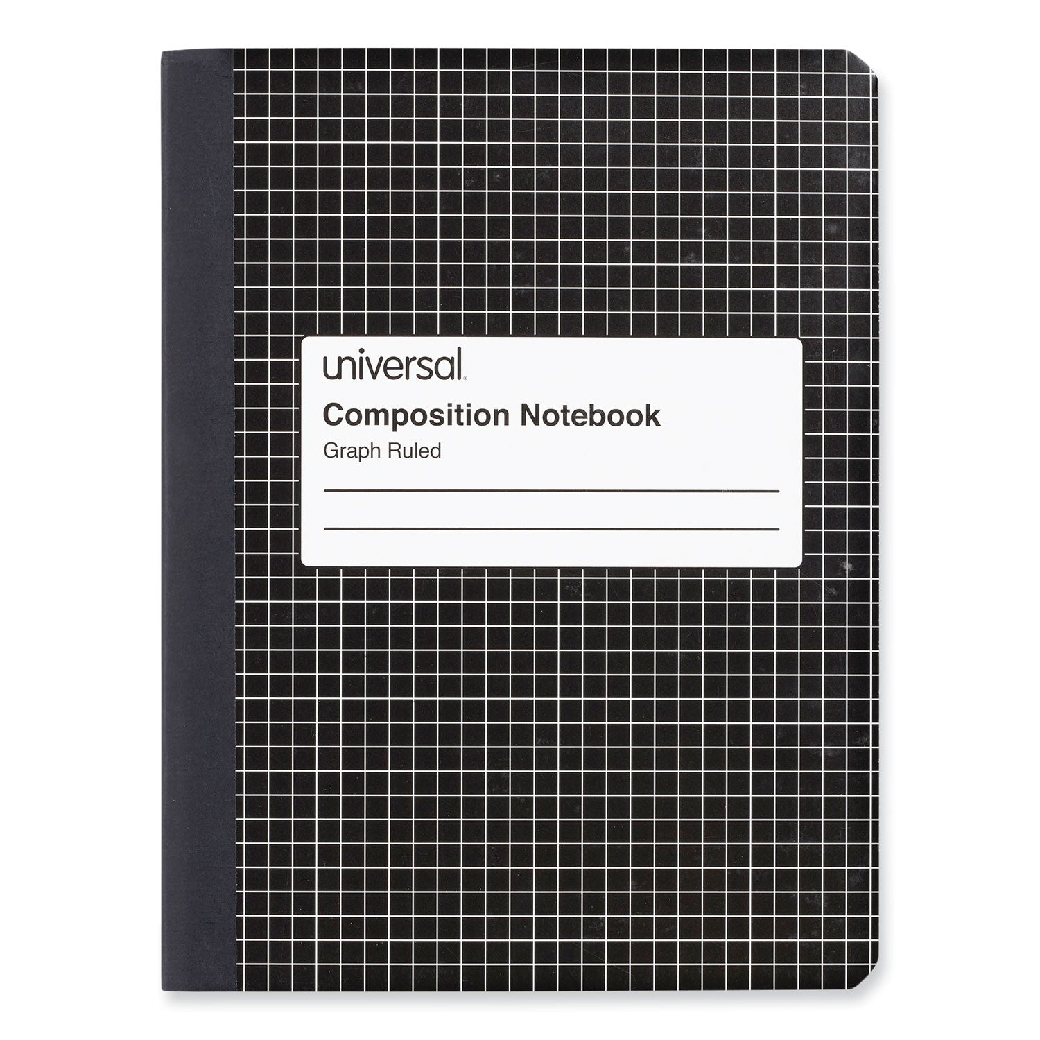 Universal® Quad Rule Composition Book, Quadrille Rule (4 sq/in), Black Marble Cover, (100) 9.75 x 7.5 Sheets, 6/Pack