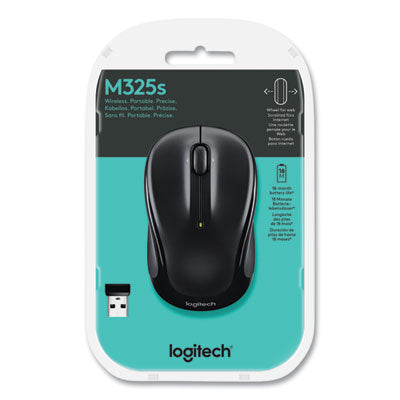 Logitech® M325S Wireless Mouse, 2.4 GHz Frequency, 32.8 ft Wireless Range, Left/Right Hand Use, Black - Flipcost