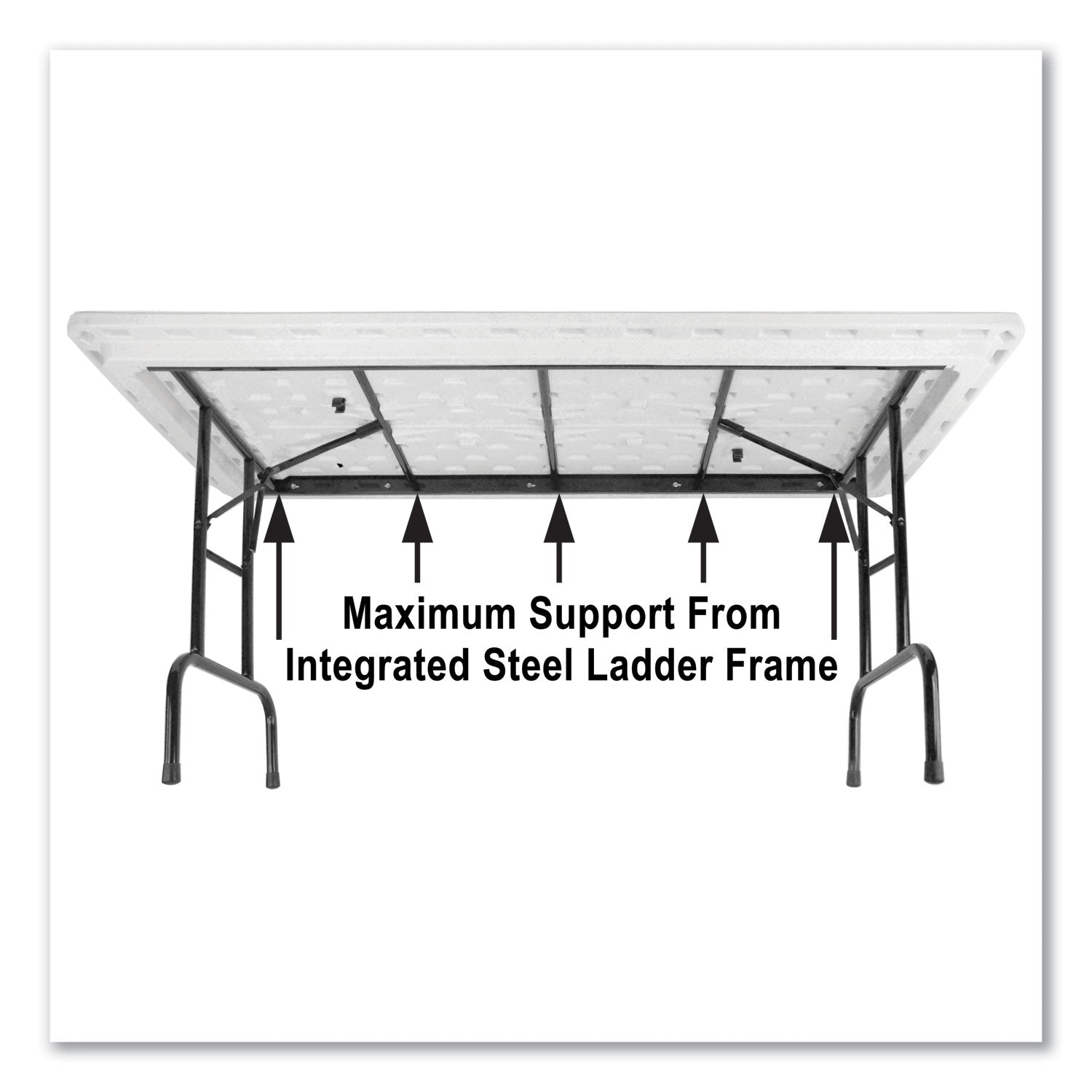 Correll® Adjustable Folding Tables, Rectangular, 60" x 30" x 22" to 32", Gray Granite Top, Black Legs, 4/Pallet