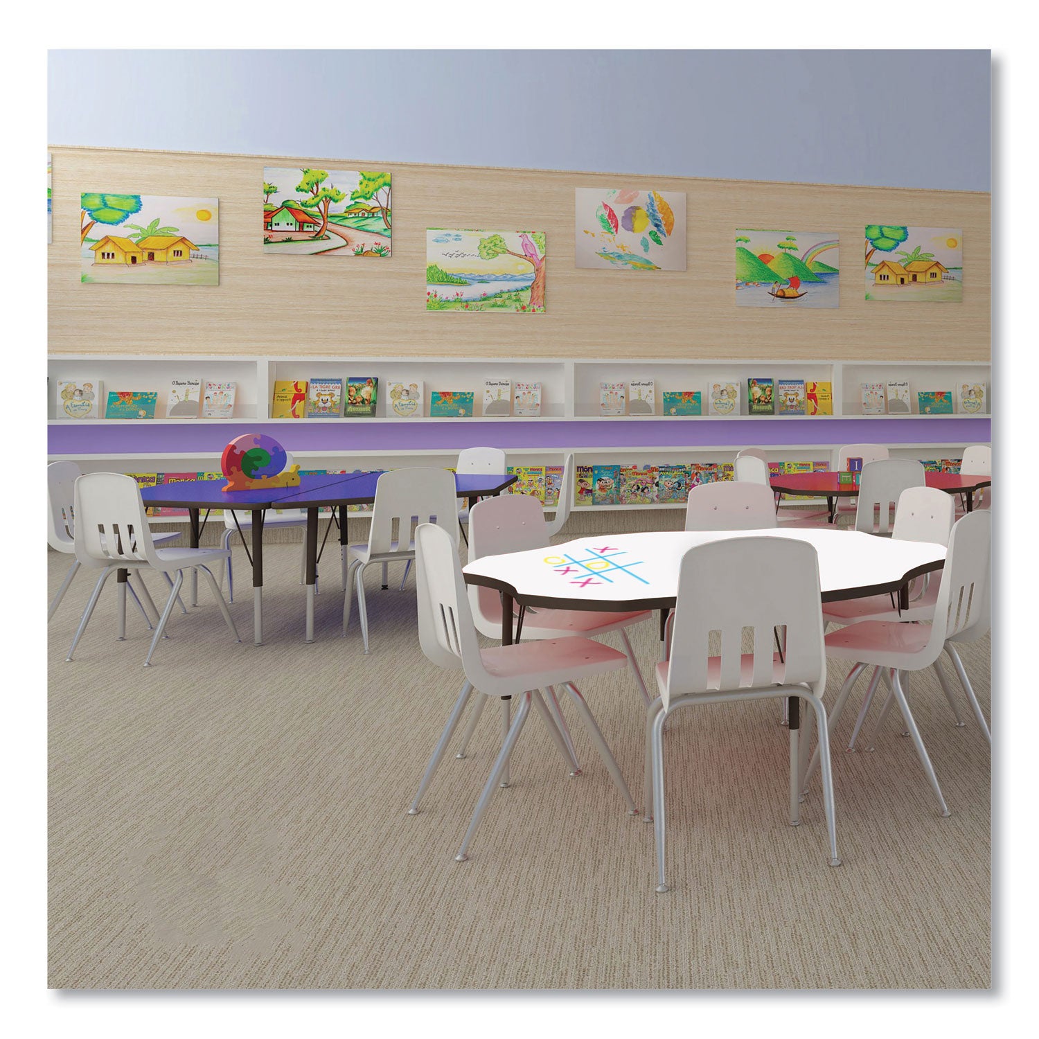 Dry Erase Markerboard Activity Tables, Round, 42