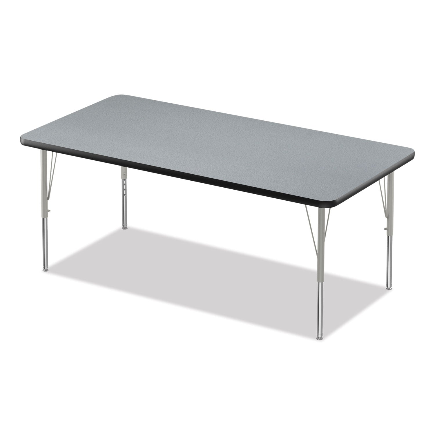 Correll® Adjustable Activity Table, Rectangular, 60" x 30" x 19" to 29", Granite Top, Black Legs, 4/Pallet