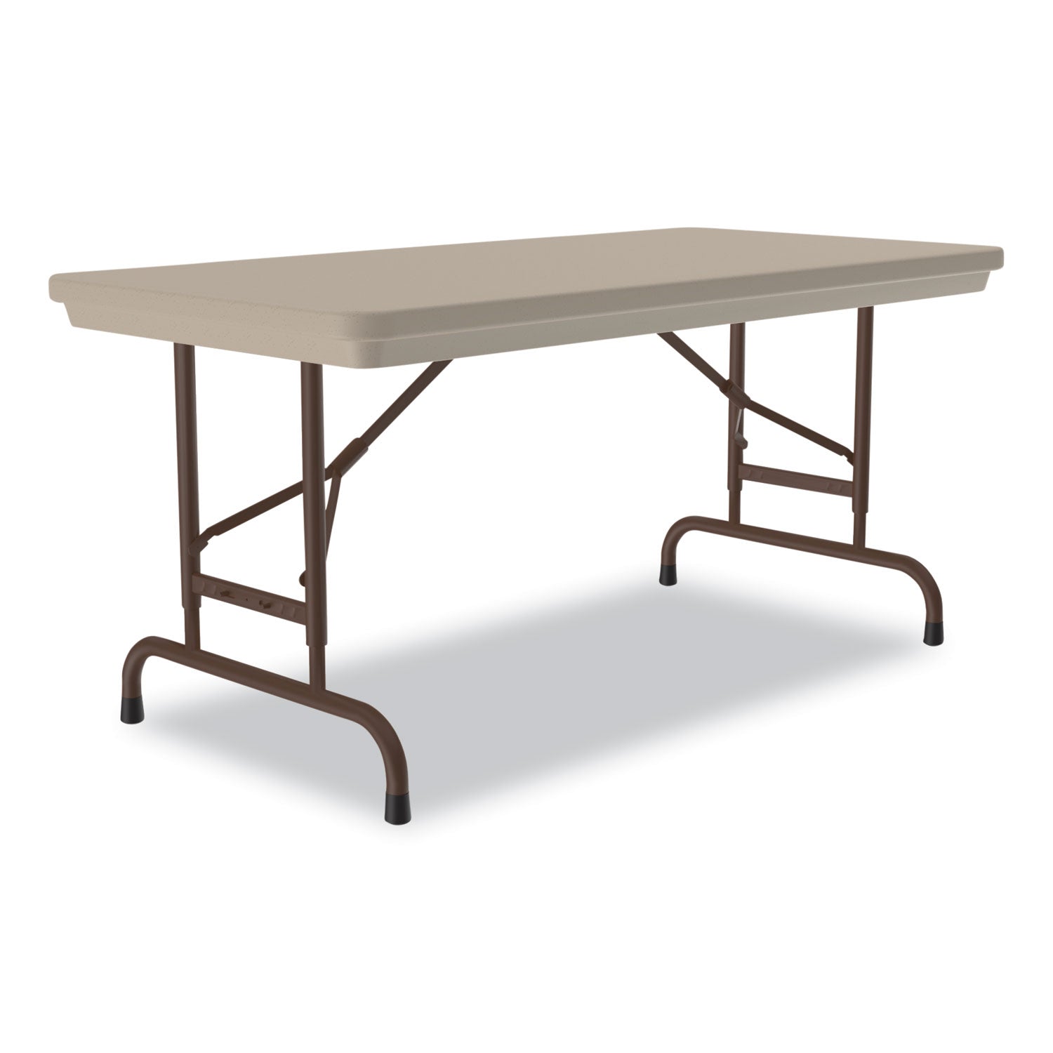 Correll® Adjustable Folding Table, Rectangular, 48" x 24" x 22" to 32", Mocha Granite Top, Brown Legs, /Pallet