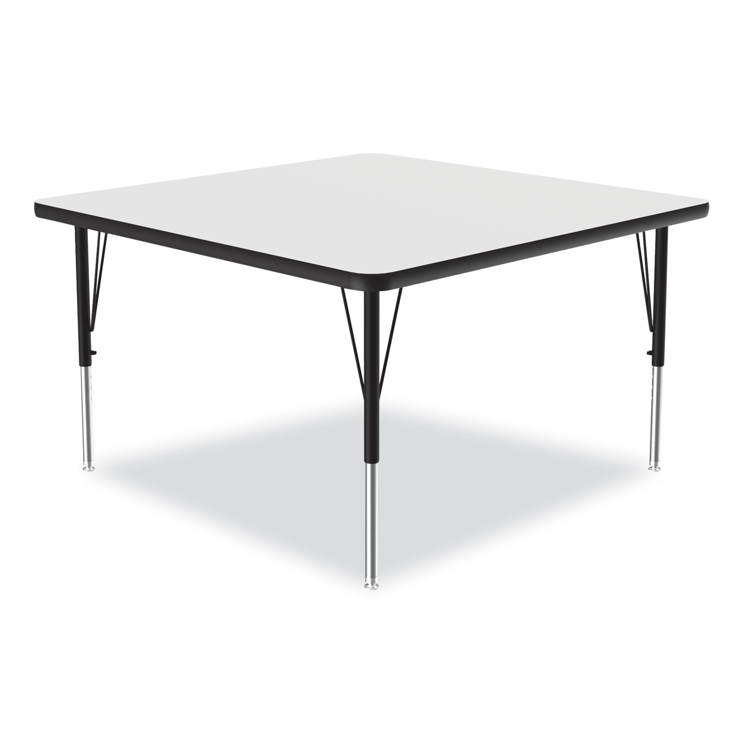 Correll® Markerboard Activity Tables, Square, 48" x 48" x 19" to 29", White Top, Black Legs, 4/Pallet