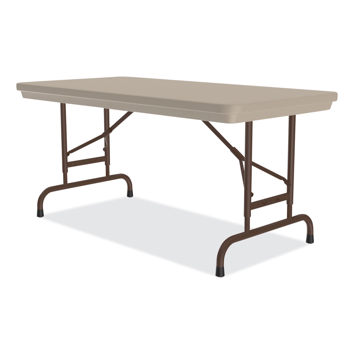 Correll® Adjustable Folding Table, Rectangular, 48" x 24" x 22" to 32", Mocha Granite Top, Brown Legs, /Pallet