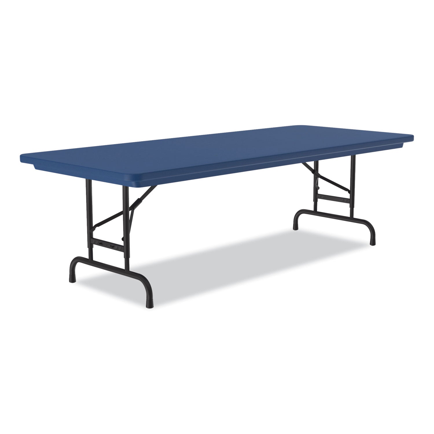 Correll® Adjustable Folding Tables, Rectangular, 72" x 30" x 22" to 32", Blue Top, Black Legs, 4/Pallet