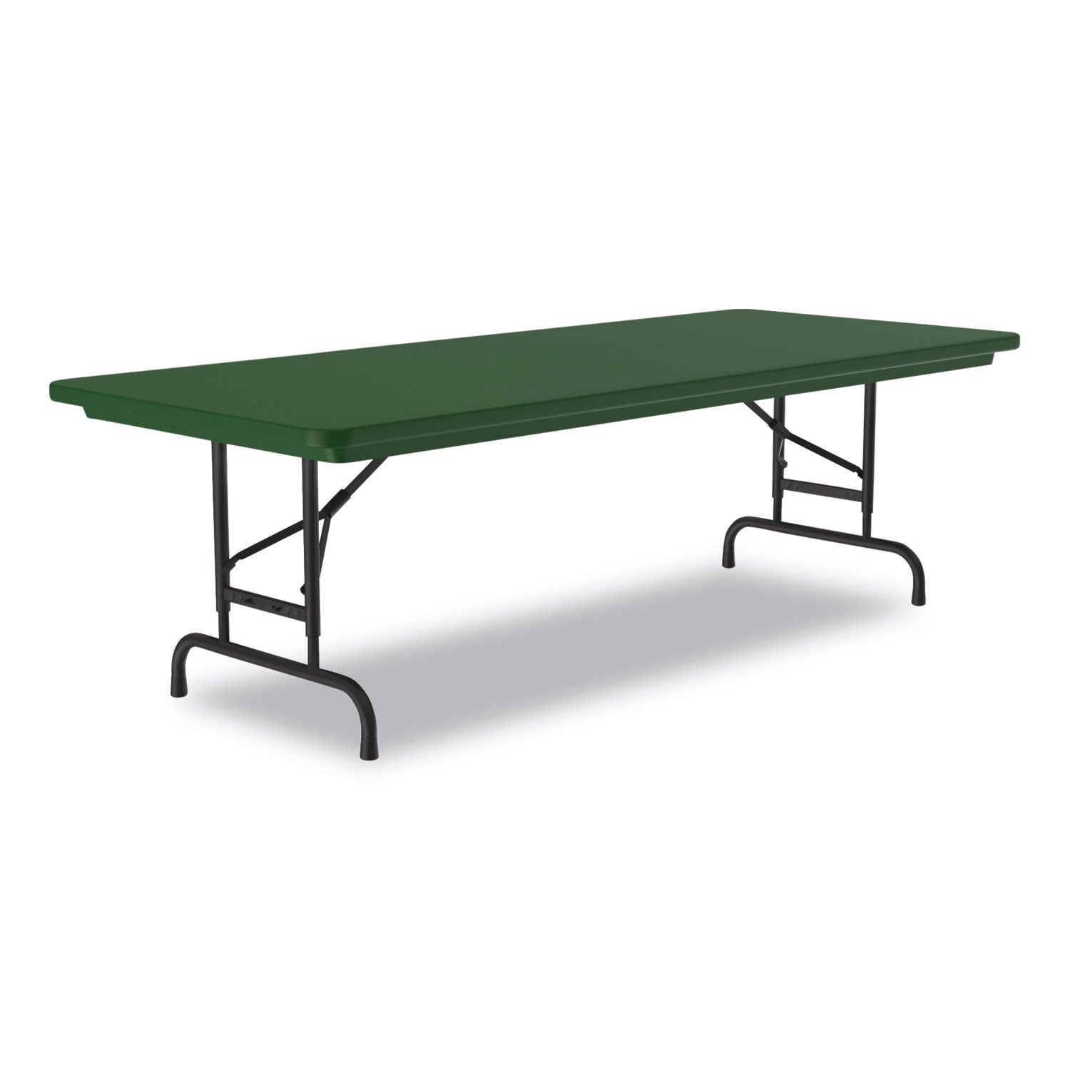 Correll® Adjustable Folding Tables, Rectangular, 72" x 30" x 22" to 32", Green Top, Black Base, 4/Pallet