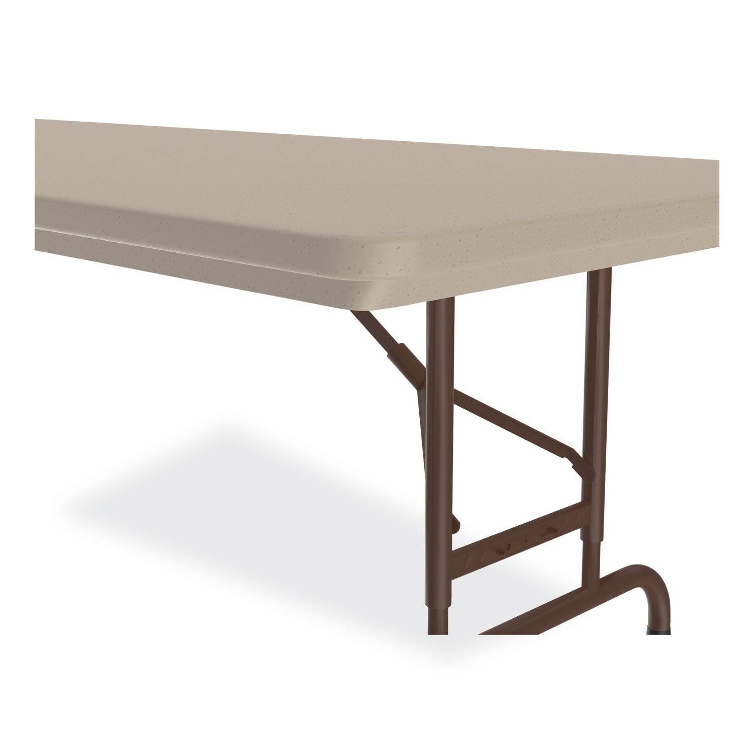 Correll® Adjustable Folding Tables, Rectangular, 96" x 30" x 22" to 32", Mocha Granite Top, Brown Legs, 4/Pallet