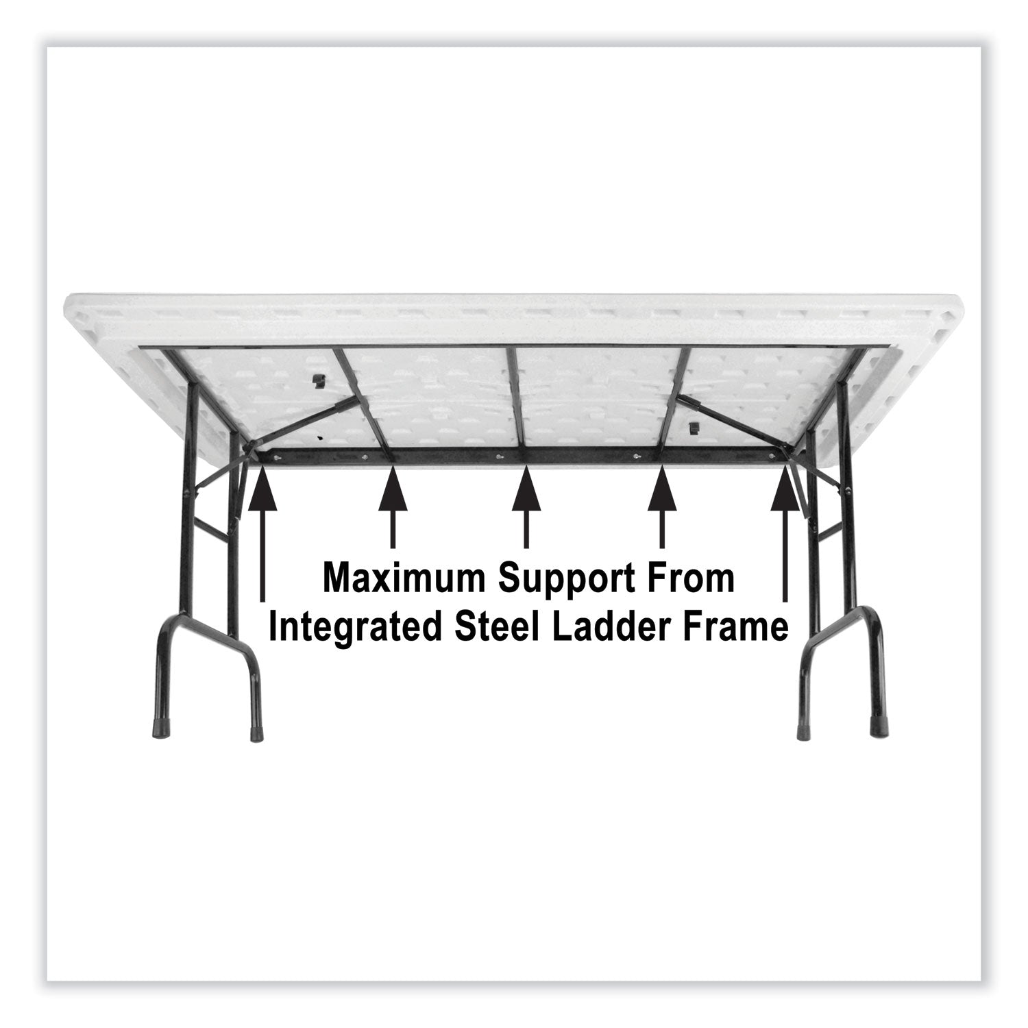 Correll® Adjustable Folding Tables, Rectangular, 72" x 30" x 22" to 32", Green Top, Black Base, 4/Pallet