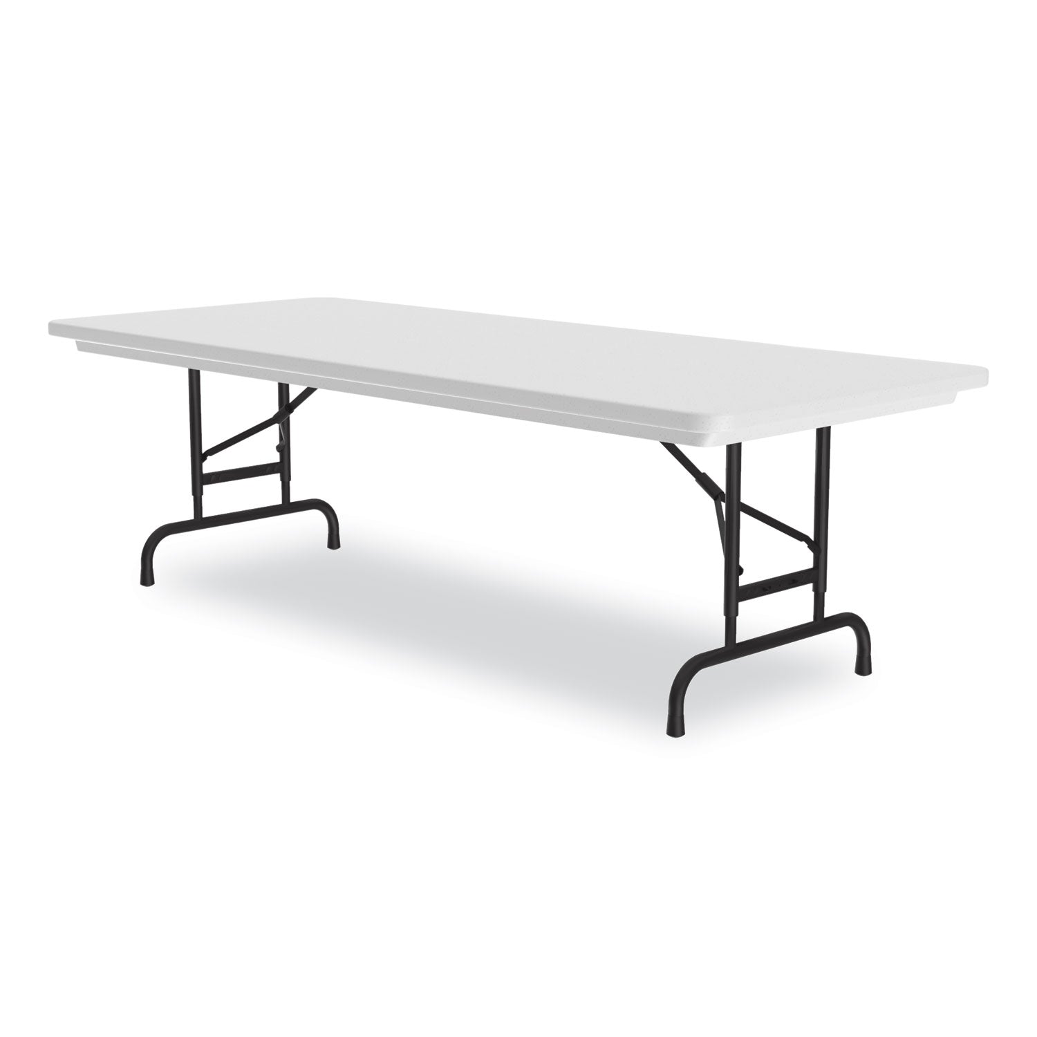 Correll® Adjustable Folding Tables, Rectangular, 72" x 30" x 22" to 32", Gray Granite Top, Black Legs, 4/Pallet