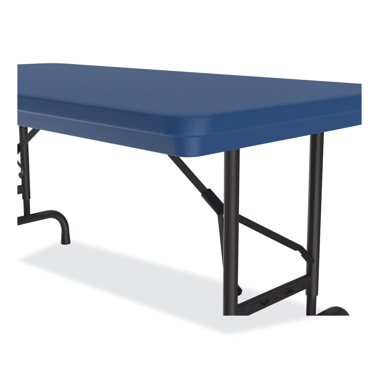 Correll® Adjustable Folding Table, Rectangular, 48" x 24" x 22" to 32", Blue Top, Black Legs, 4/Pallet