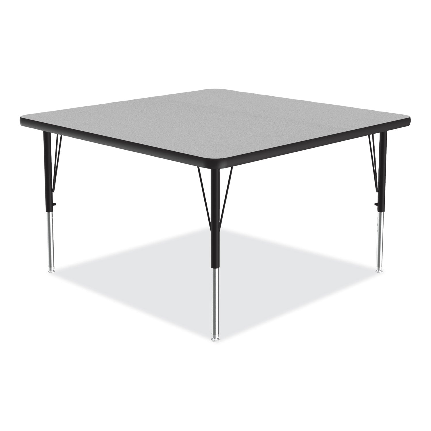 Correll® Adjustable Activity Tables, Square, 48" x 48" x 19" to 29", Gray Top, Black Legs, 4/Pallet